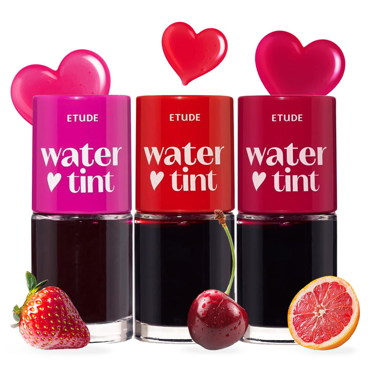 ETUDE front view of three-tube set showing color lineup and compact packaging benefit