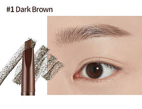 ETUDE fine pencil stroke on skin demonstrating blendable color payoff