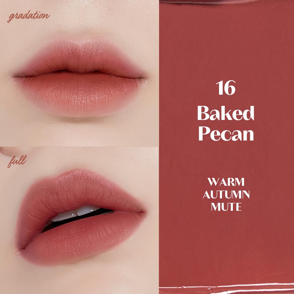 ETUDE swatch on hand reveals rich baked pecan pigmentation and blendability