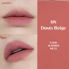 ETUDE texture swipe of Dusty Beige on arm showing high pigment payoff
