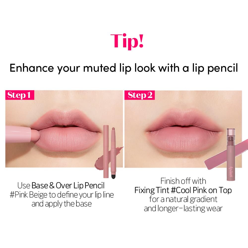 ETUDE product flatlay with cosmetics showing Dusty Beige styling versatility
