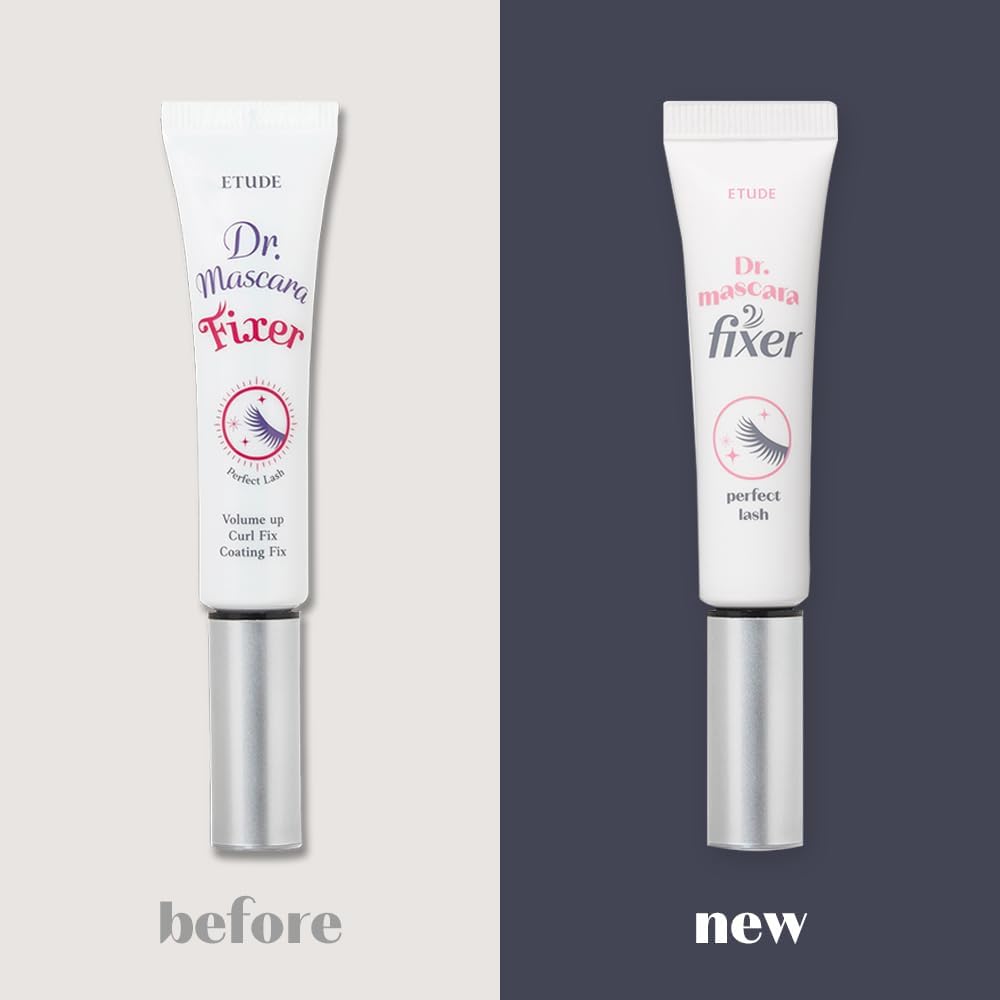 ETUDE lash before and after demonstrating curl and volume boost
