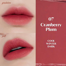 ETUDE arm swatch strip of Cranberry Plum showing true pigment payoff and blendability