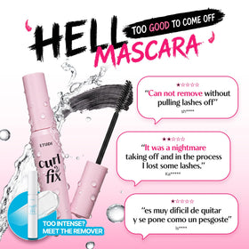 ETUDE mascara in hand demonstrating compact size and travel convenience