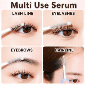 ETUDE demo applying serum to brows to show easy multi-use benefit