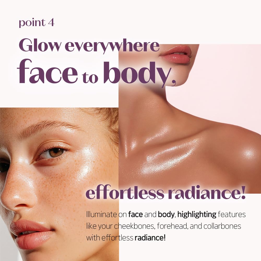ETUDE before and after cheek of Nymph Aura Volumer showing visible glow improvement