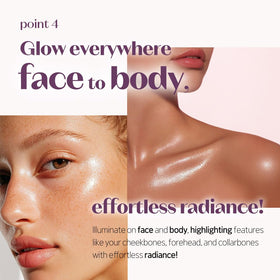 ETUDE before and after cheek of Nymph Aura Volumer showing visible glow improvement
