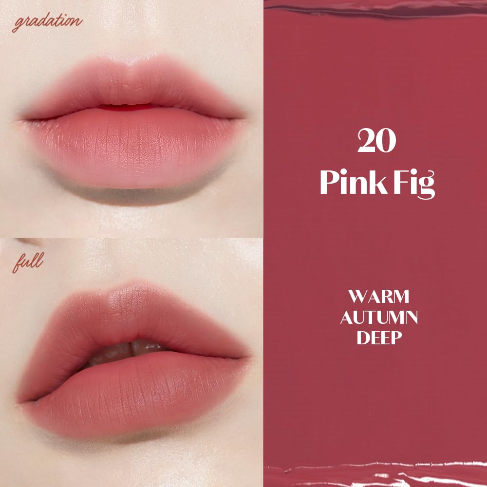 ETUDE swatch of Pink Fig on ceramic plate showing true high-pigment color