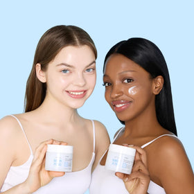 ETUDE cream being applied to hand demonstrating soothing hydration benefit