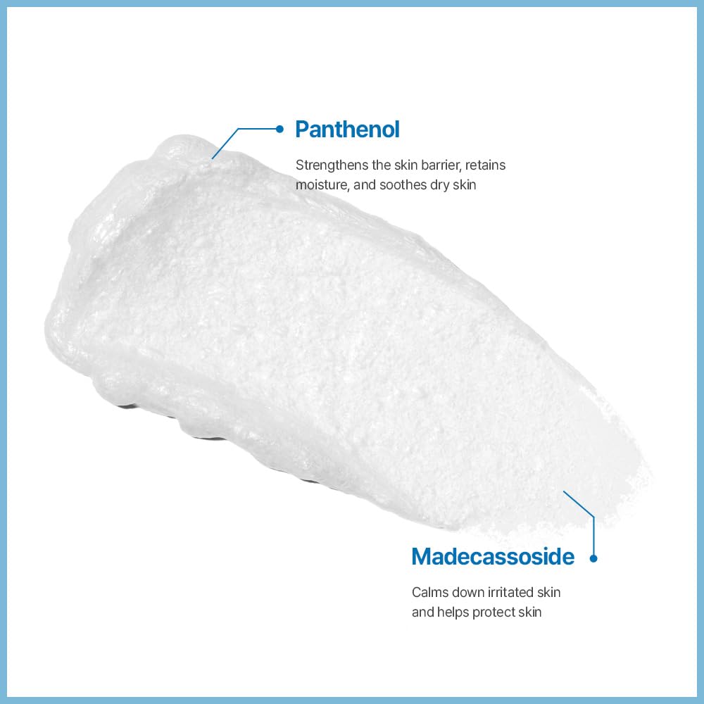 ETUDE ingredient label showing panthenol and madecassoside for hydration and calming