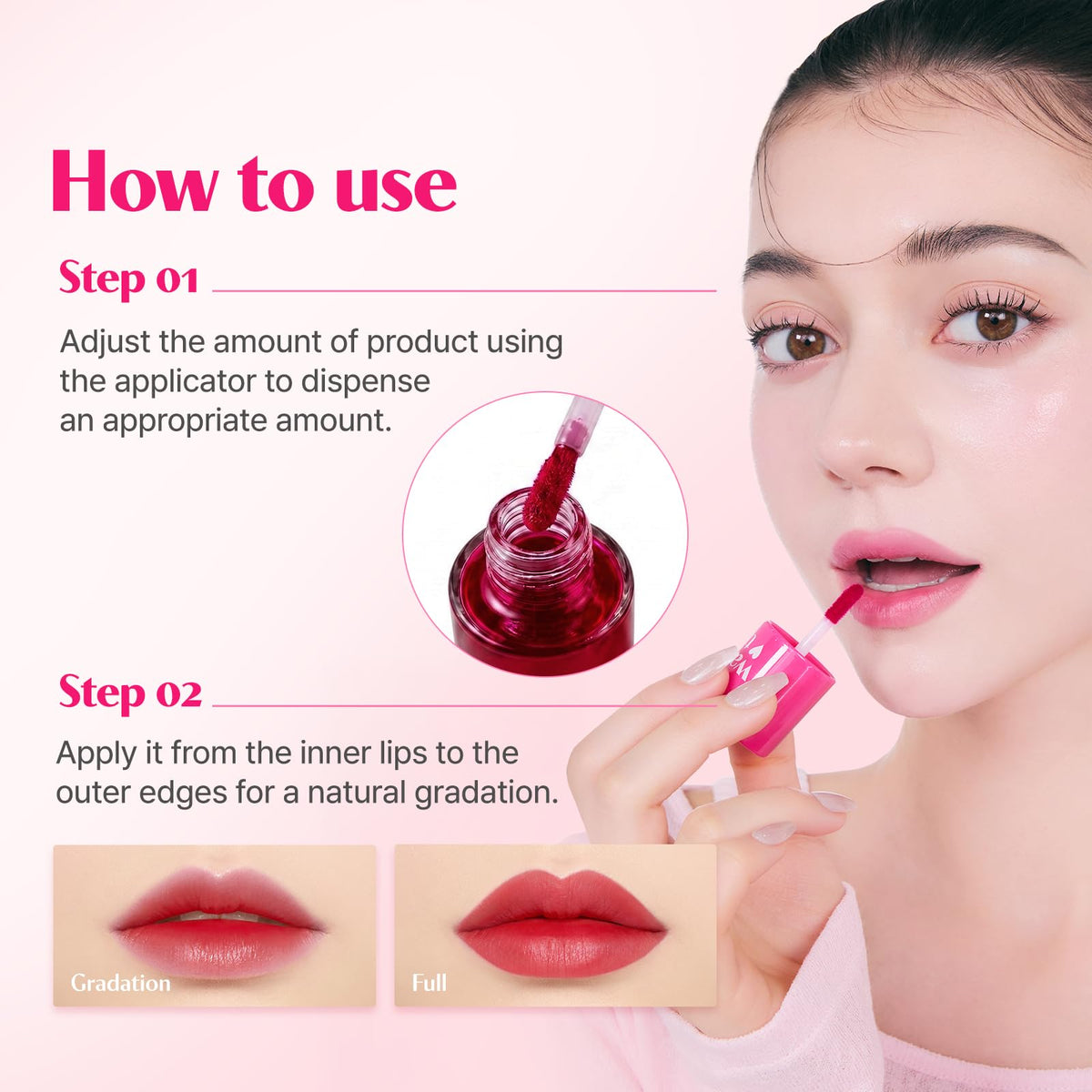 ETUDE droplet of Strawberry Ade texture highlighting lightweight hydration