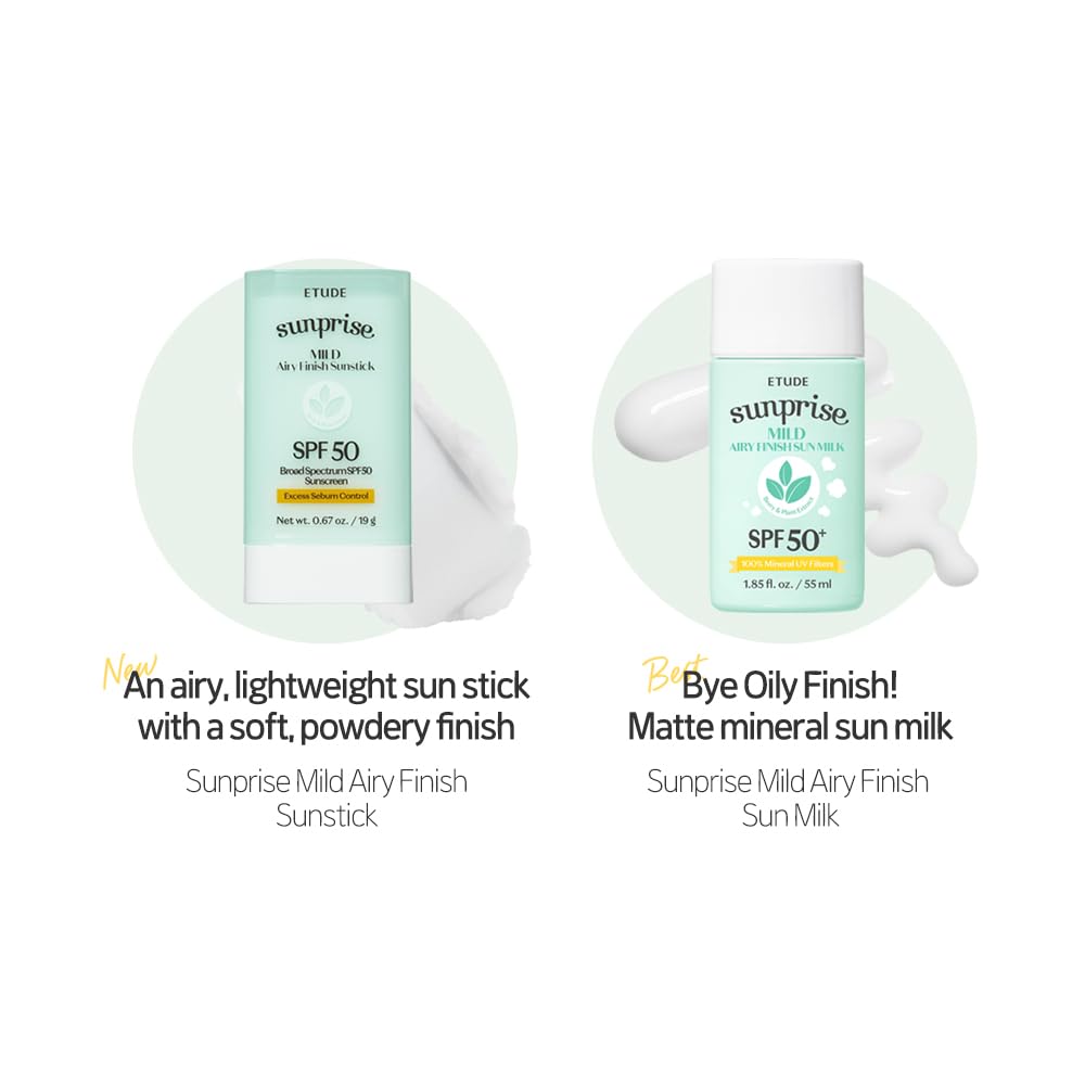 ETUDE sunstick being applied to cheek for quick hands-free protection