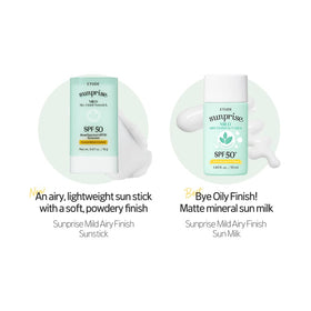 ETUDE sunstick being applied to cheek for quick hands-free protection