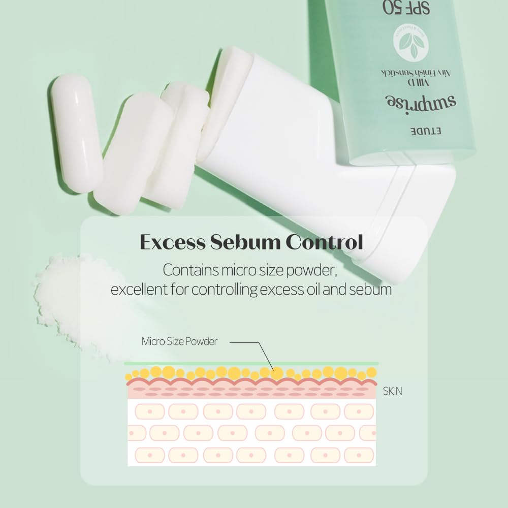 ETUDE sunstick matte finish on skin reducing shine and pores