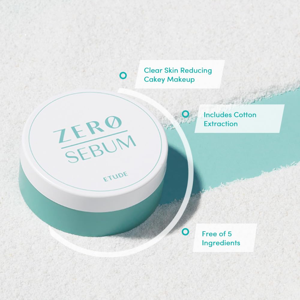 ETUDE puff applying powder to skin demonstrating quick oil control benefit