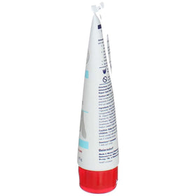 Eucerin 3 oz tube beside ruler demonstrating compact travel-friendly size