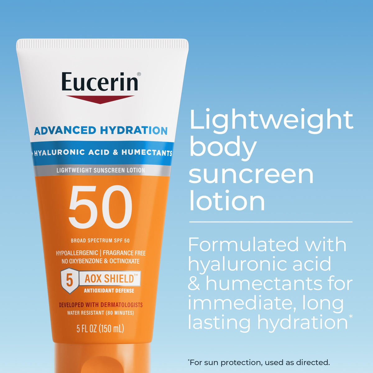 Eucerin back label with ingredients and usage directions for clear guidance