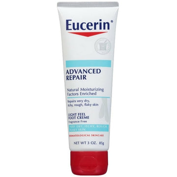 Eucerin tube front view showing label and compact 3 oz size for targeted hydration