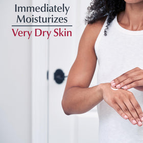 Eucerin cream texture swatch demonstrating quick absorption benefit