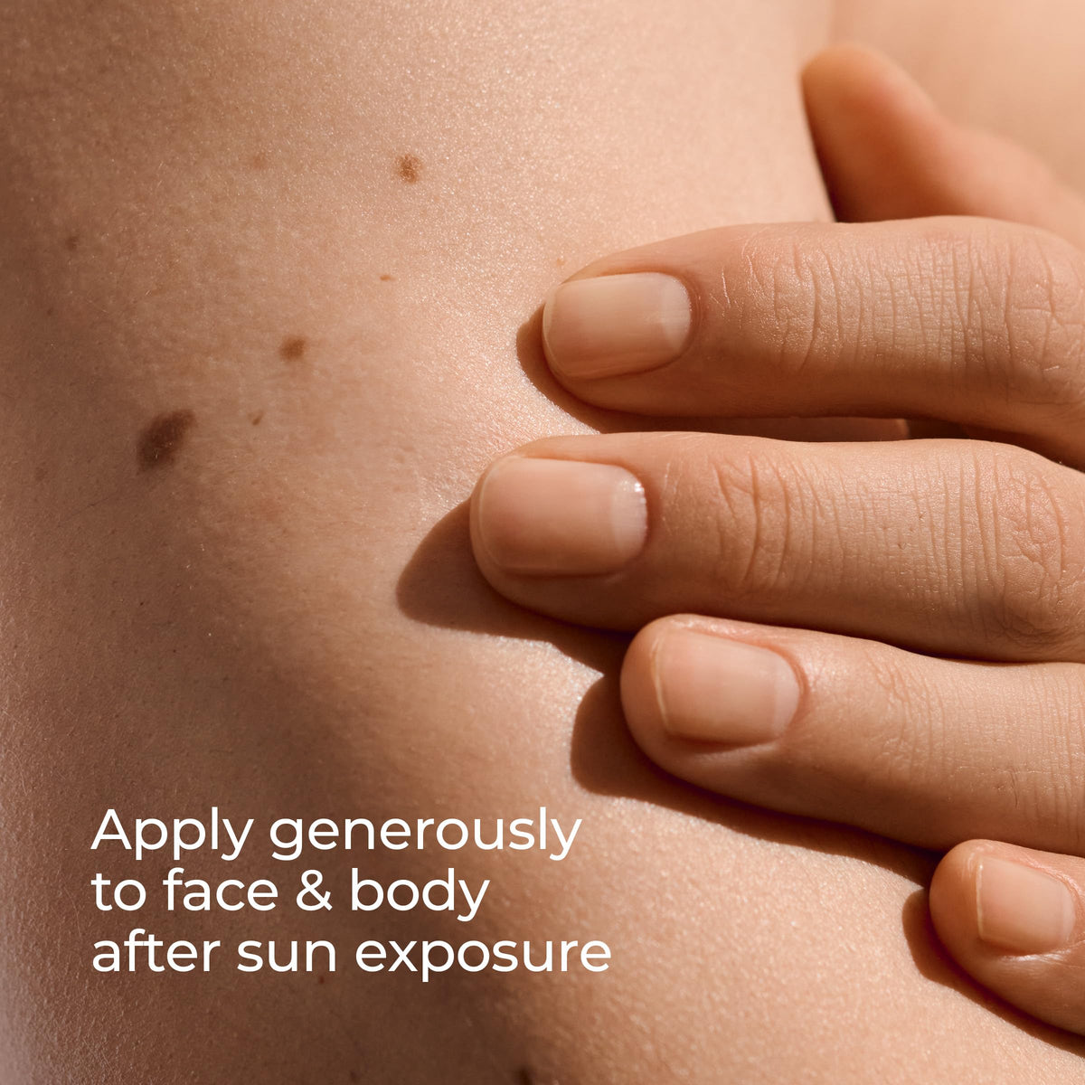 Eucerin after sun ingredients label visible to show antioxidants and shea butter benefits