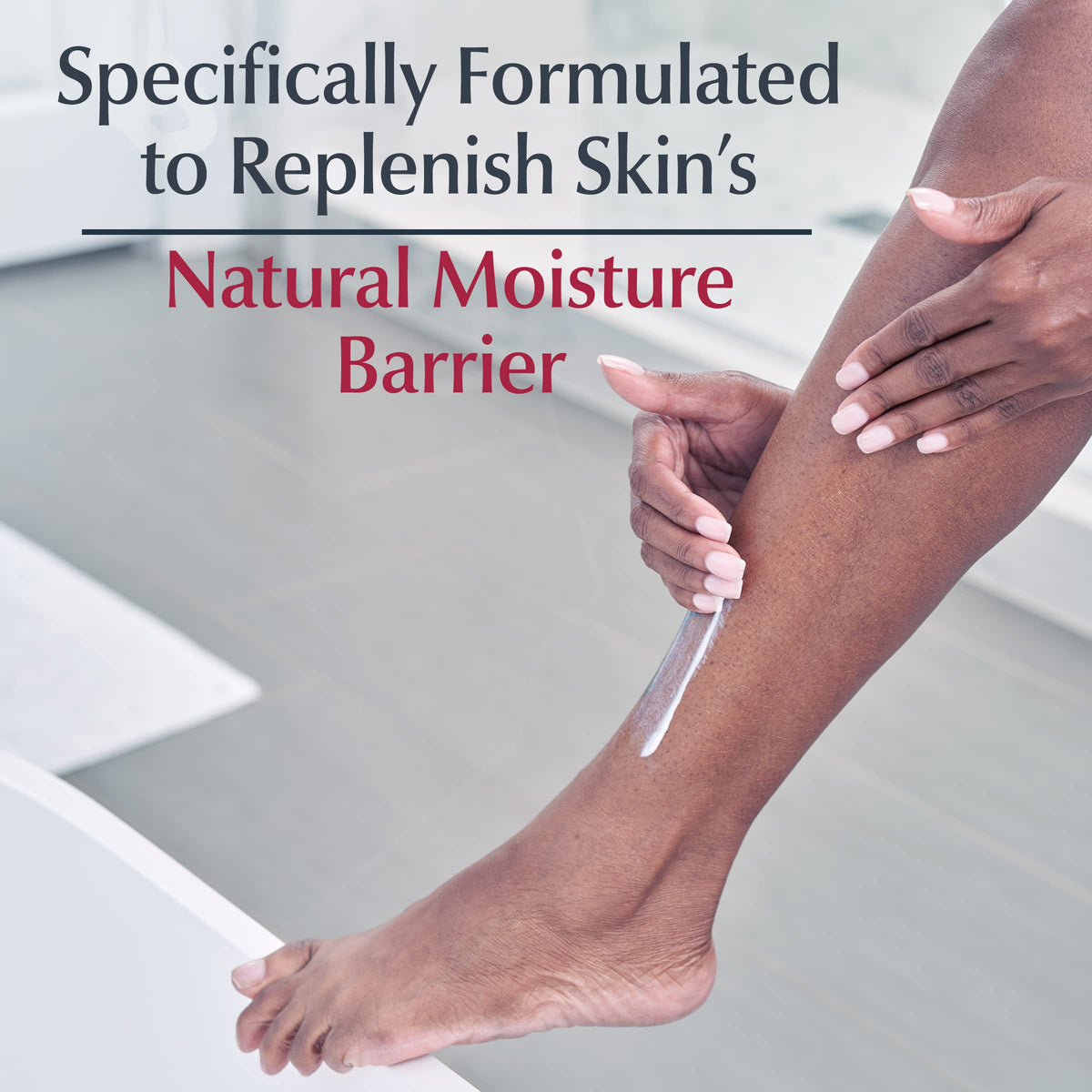 Eucerin application on elbow showing targeted hydration for dry areas