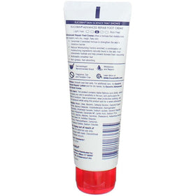 Applying Eucerin to heel demonstrating targeted repair and reduced cracking