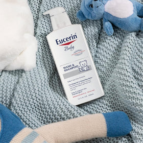 Eucerin baby closeup texture with shea butter highlighting gentle nourishment