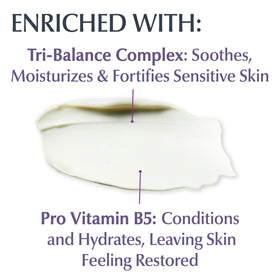 Eucerin product label close-up highlighting Tri-Balance Complex and Provitamin B5
