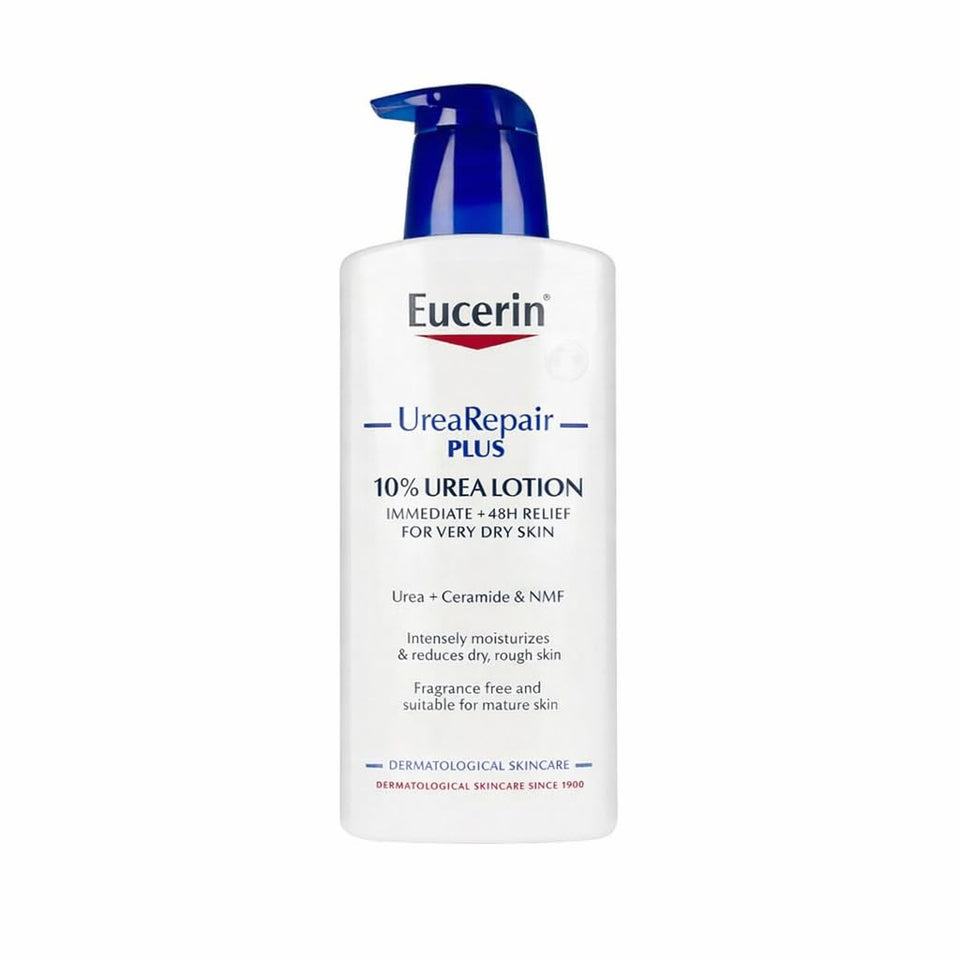 Eucerin Complete Repair front packaging showing 400 ml bottle and clear product benefits