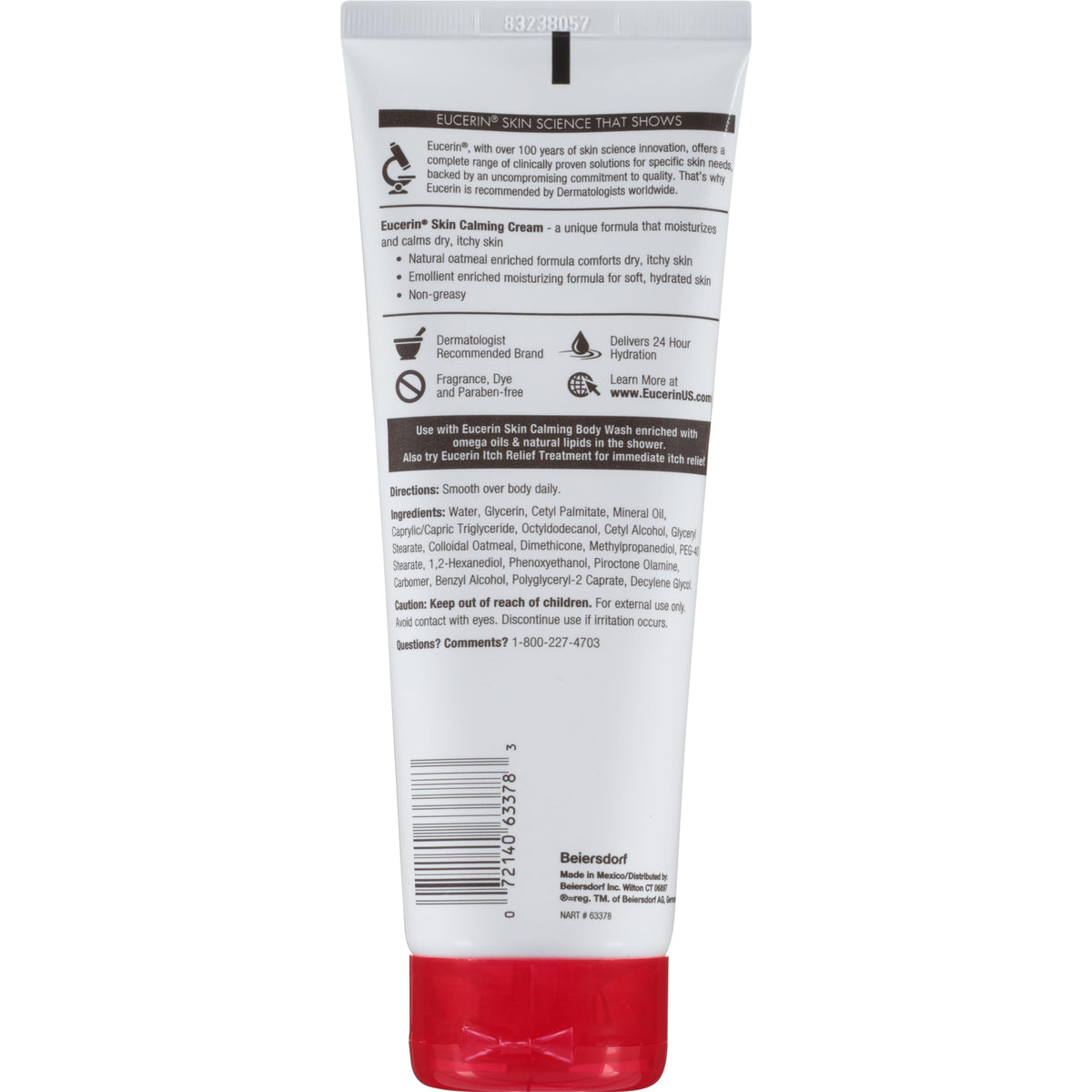 After application with Eucerin Skin Calming Cream visibly smoother hydrated skin