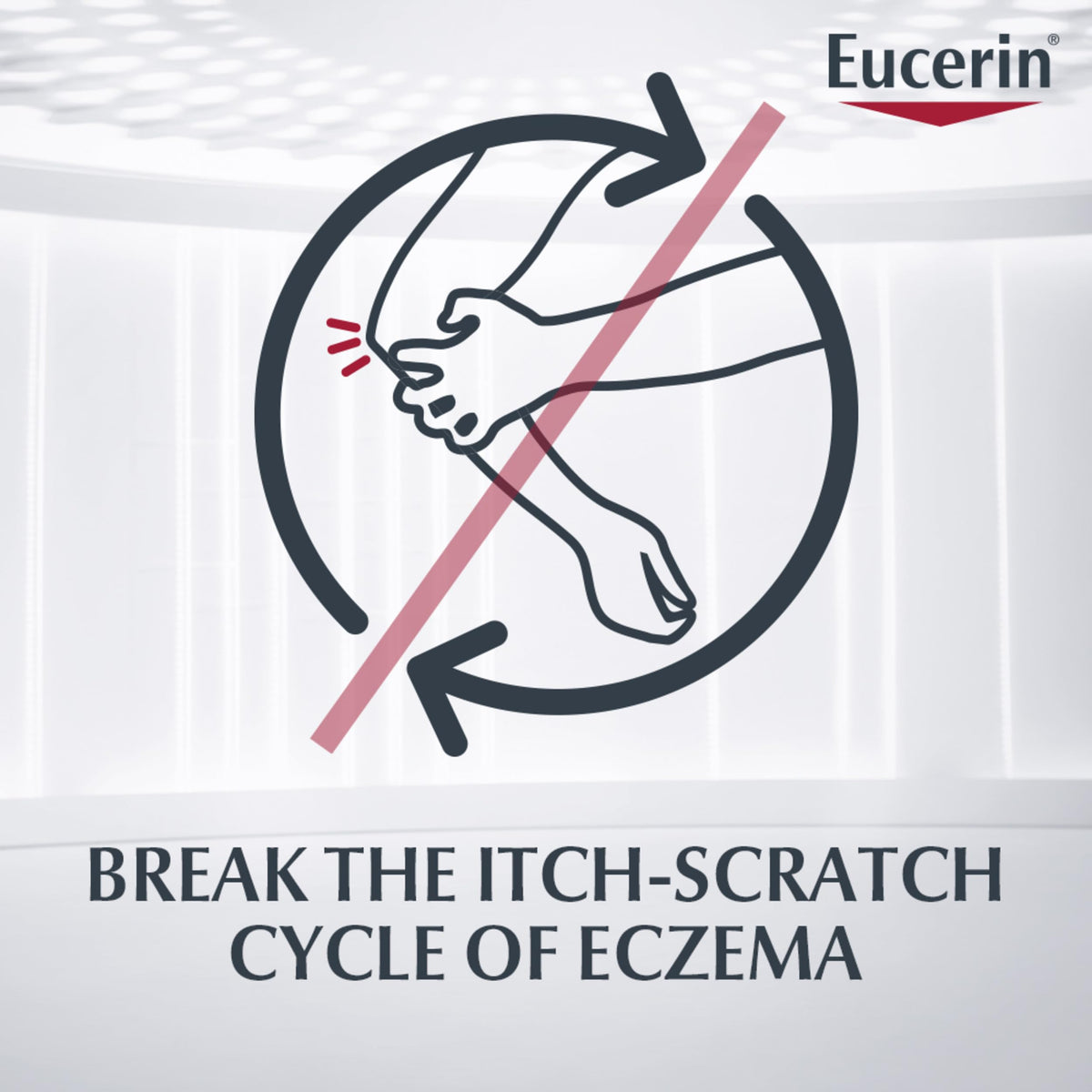Eucerin cream texture swatch highlighting creamy feel and fast absorption