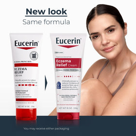 Eucerin open tube showing creamy texture that absorbs quickly for hydration
