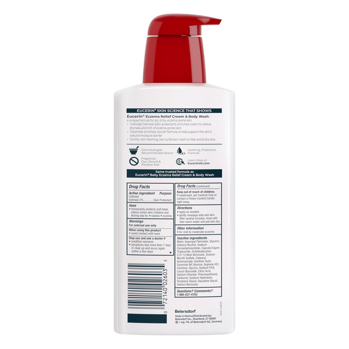 Eucerin creamy texture close-up showing soothing colloidal oatmeal