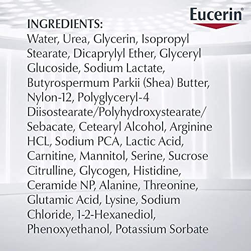 Eucerin applied to heels for smoothing and hydration benefits