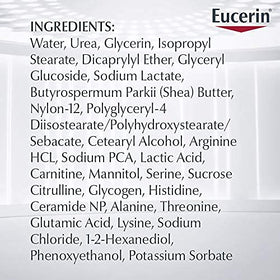 Eucerin applied to heels for smoothing and hydration benefits