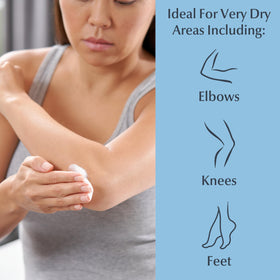 Eucerin foot care use displaying targeted moisturizing for dry areas benefit