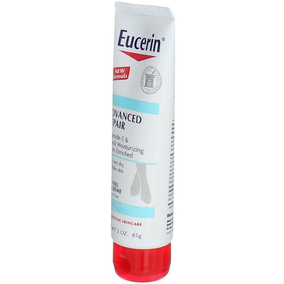 Eucerin foot cream applied before sock for overnight intensive hydration