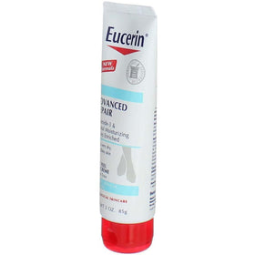 Eucerin foot cream applied before sock for overnight intensive hydration