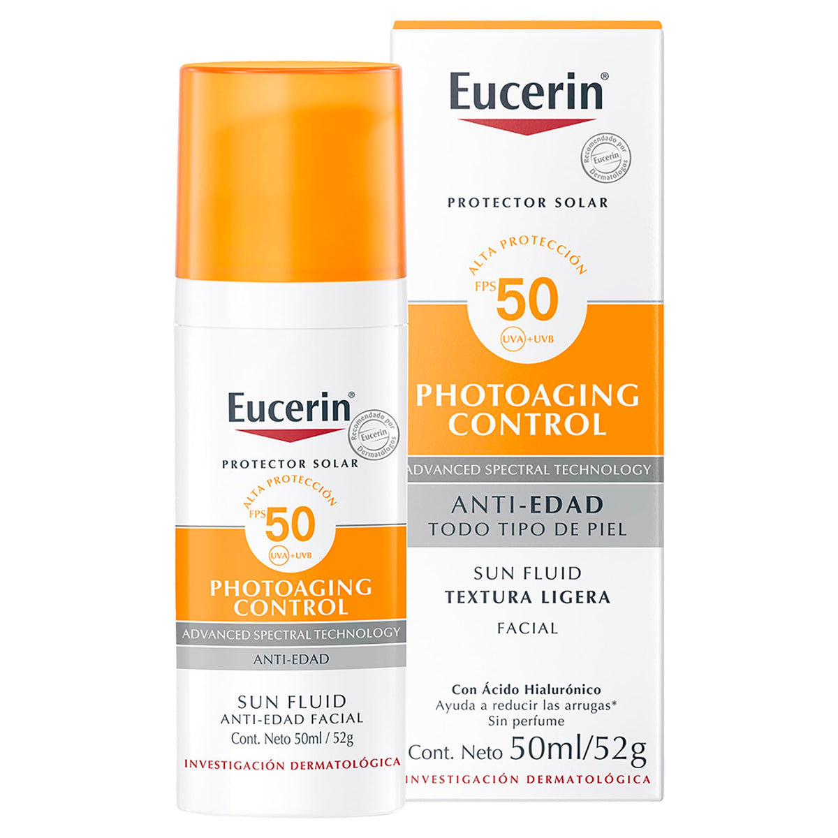 Eucerin front tube 50ml showing brand and protection for daily use