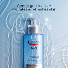 Eucerin pump action dispensing gel, demonstrating hygienic, controlled use