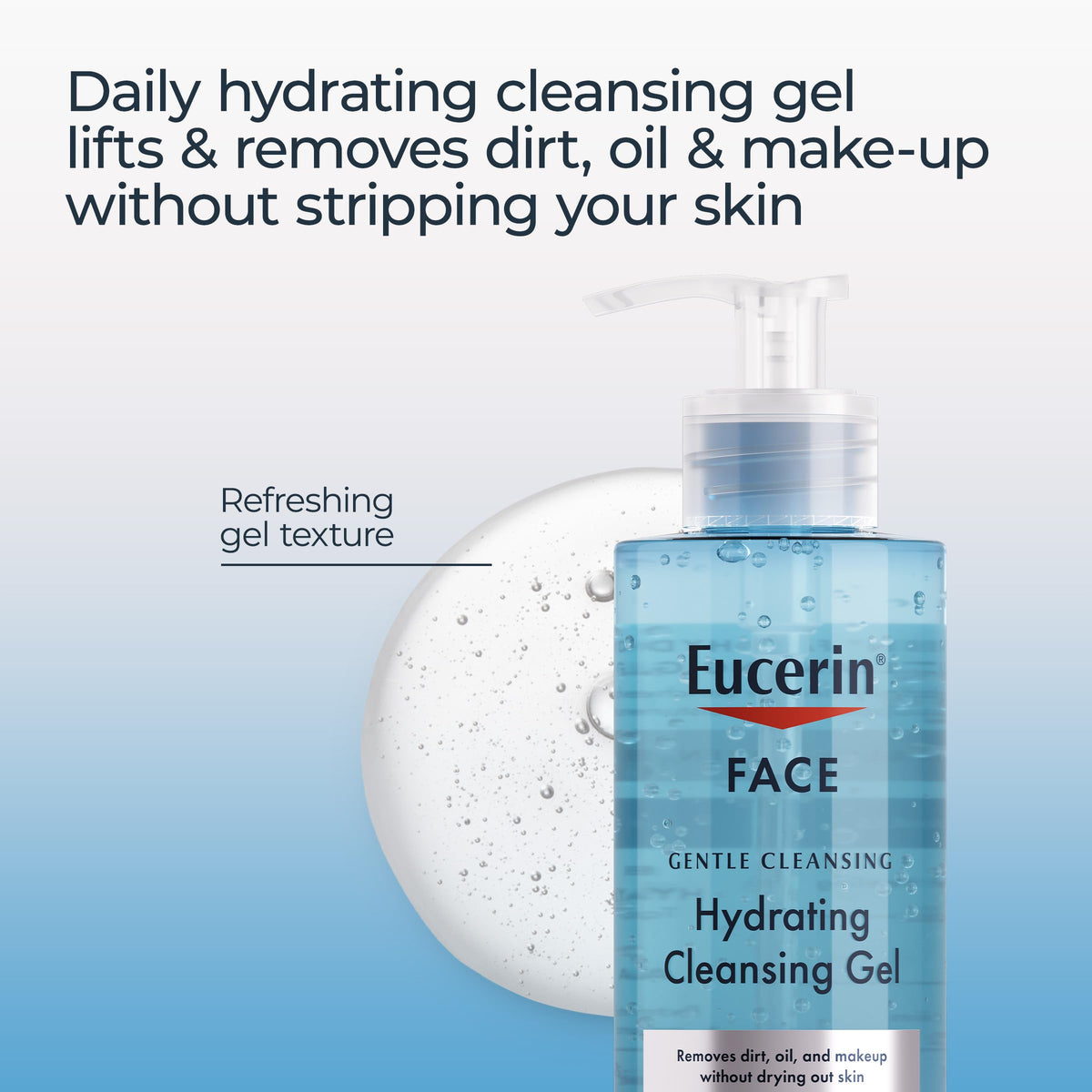 Close-up of gel texture showing lightweight hydrating formula benefits