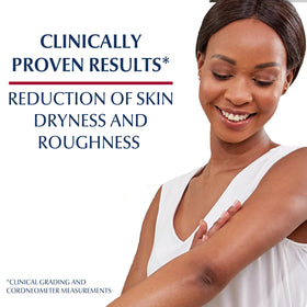 Eucerin hand cream tube open with creamy texture visible for quick absorption benefit