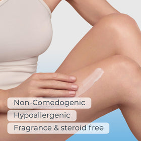 Eucerin hydrogel spread on leg to show body use and long-lasting hydration
