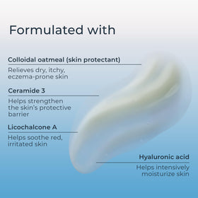 Eucerin hydrogel applied to face during morning routine for soothing benefit