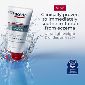 Eucerin hydrogel ingredient visual focusing on ceramide and barrier support
