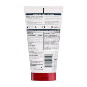 Eucerin ingredient label highlighting colloidal oatmeal and ceramide benefits