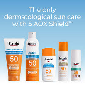 Eucerin ingredients label showing 5 AOX Shield antioxidant complex