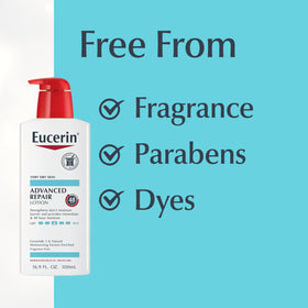 Eucerin product label close-up showing ingredient transparency
