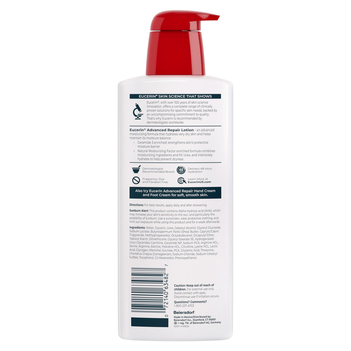 Eucerin products staged in bathroom reinforcing daily routine