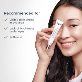 eucerin tube staged on vanity to show everyday routine compatibility